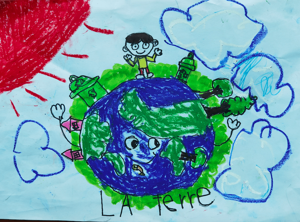 Handmade Drawing by Child on Environment Day Stock Image - Image of diwas,  paryavran: 221993883